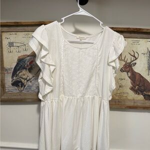 Tea n Rose Ivory Textured Blouse